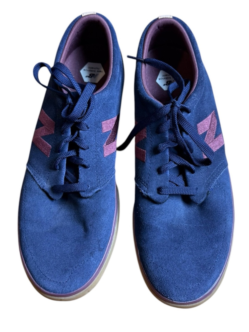 New Balance Men's Brighton 345 Navy Suede Sneakers with Maroon Accents